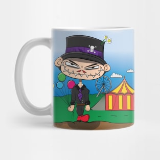 Scary Circus Clown with Balloons Cartoon Mug